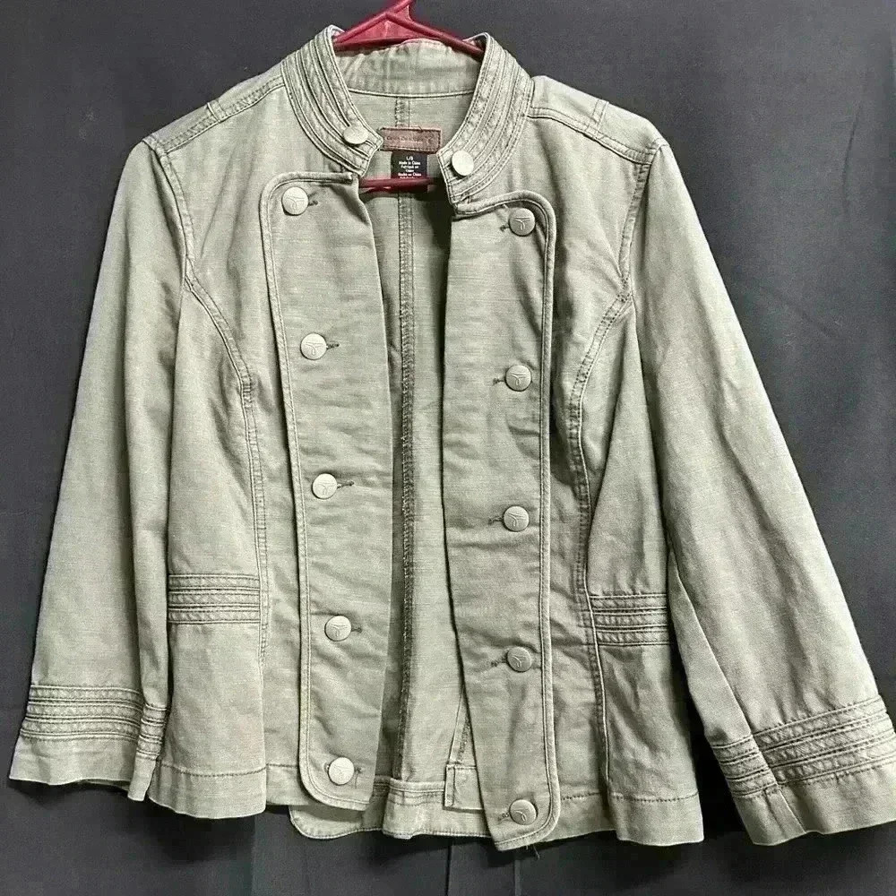 Calvin Klein Military style Hook & Eye Closure Green Jacket